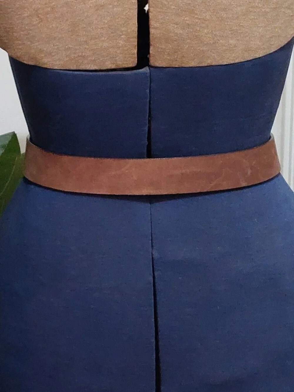 Lucky Penny Green Floral Ribbon Waist Belt with Brown Band Size Medium/large